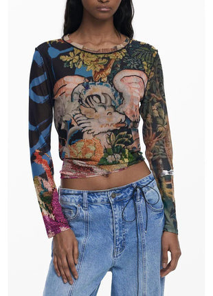 Desigual Black Polyester Women T-Shirt - XLchoice.com