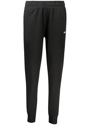Fila black organic cotton women's track pants joggers with elastic cuffs