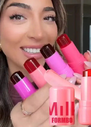 3-in-1 Milk Jelly Tint Facial Blusher Wand Moisturized Long Lasting Matte Rouge Cheek Contour Lipstick Sticker Beauty Makeup - xlchoice.com
