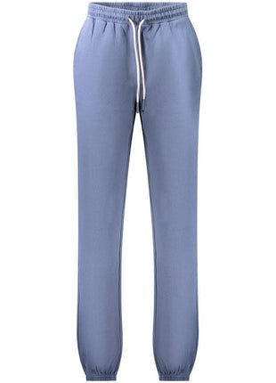 North Sails blue cotton women's sweatpants, drawstring waist, cuffed ankles