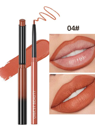 QIBEST 2pcs Lipstick Lipliner Pen Set Matte Velvet Lip Liner Pencil Contour Makeup Sexy Red Lip Stick Long Lasting Cosmetics - xlchoice.com