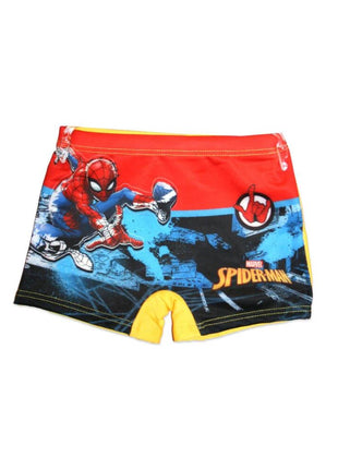 Spiderman badeboxershorts til drenge - med Spiderman-tekst - gul - 104 - XLchoice