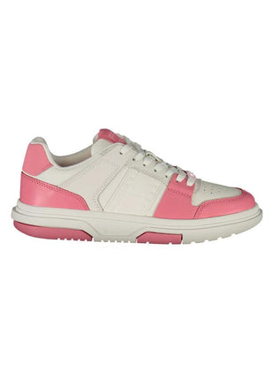 Sneakers by Tommy Hilfiger, women's pink and white polyurethane