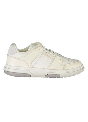 Tommy Hilfiger white leather women's sneaker with cream accents