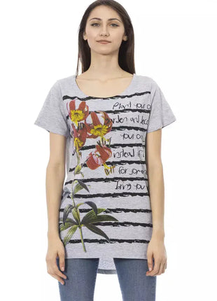Trussardi Action Gray Cotton Women T-Shirt - xlchoice.com
