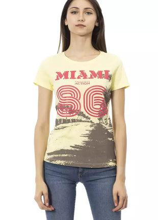 Trussardi Action Yellow Cotton Women T-Shirt - xlchoice.com