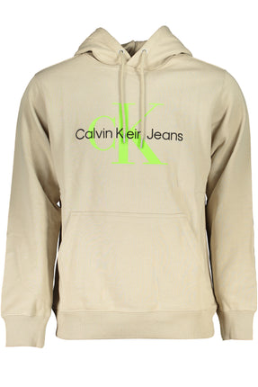 CALVIN KLEIN MEN'S BEIGE ZIPLESS SWEATSHIRT