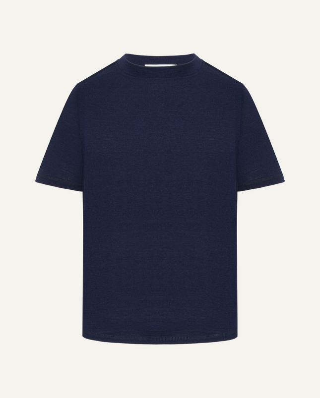 Men's Merino Wool Sports T-shirt - Dark Blue