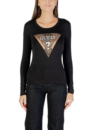 Guess Black Cotton Long Sleeve T-Shirt