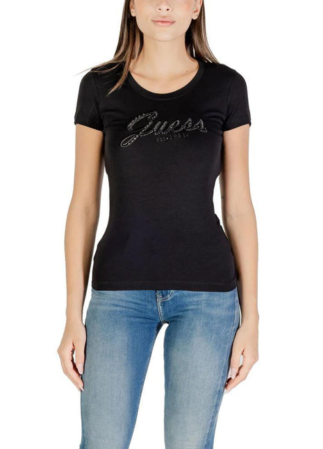 Guess Black Cotton T-Shirt