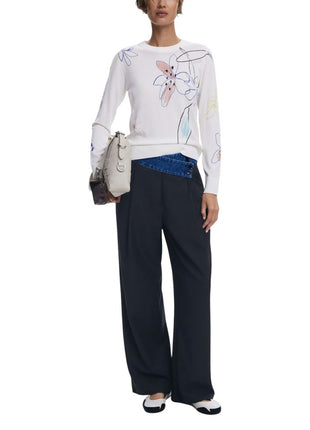 Desigual Cream Viscose Sweatshirt