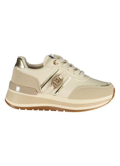 Laura Biagiotti Beige Polyurethane Womens Low Top Sneaker