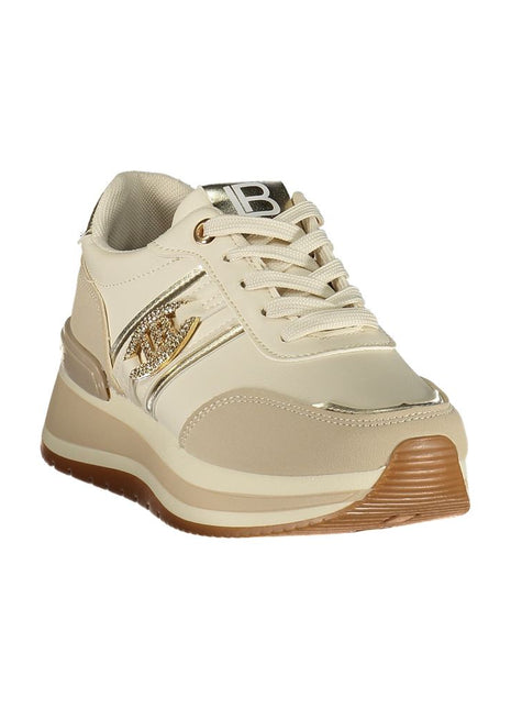 Laura Biagiotti Beige Polyurethane Womens Low Top Sneaker