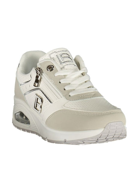 Laura Biagiotti White Polyurethane Womens Sneaker Athletic Shoes