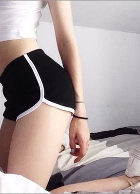 Women's sports shorts, home casual solid-color fashionable yoga beach pants, candy-colored hot pants