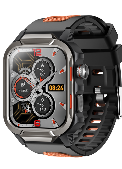 Rugged Smartwatch for Men 3ATM Waterproof Smartwatch 1.96 inch screen for Android and iOS Phones Fitness Tracker Watch with 100+ Sports Modes