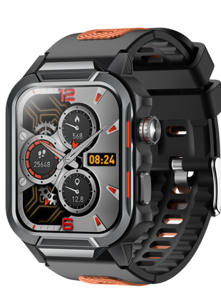Rugged Smartwatch for Men 3ATM Waterproof Smartwatch 1.96 inch screen for Android and iOS Phones Fitness Tracker Watch with 100+ Sports Modes