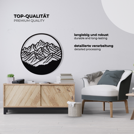 MOE UHANE 3D Wanddekoration schwarz, HDF Wandbild, moderner Akzent für Wohnzimmer Büro Schlafzimmer, minimalistischer Stil, Design-Deko für Innenräume, Geschenk, 100 % ECO, Made in EU