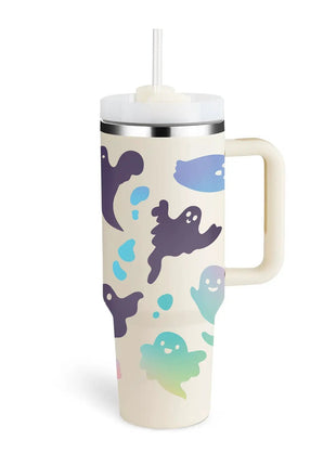 40 Oz Tumbler With Handle Straw Insulated, Stainless Steel Spill Proof Vacuum Coffee Cup Tumbler With Lid Tapered Mug Gifts For Valentine Lover Suitable For Car Gym Office Travel