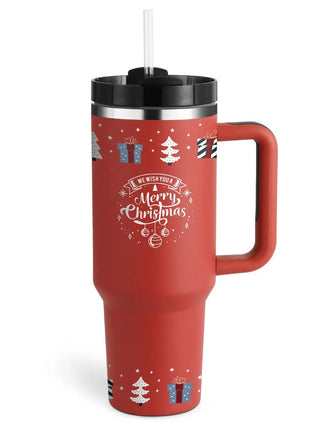 40 Oz Tumbler With Handle Straw Insulated, Stainless Steel Spill Proof Vacuum Coffee Cup Tumbler With Lid Tapered Mug Gifts For Valentine Lover Suitable For Car Gym Office Travel