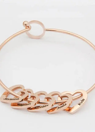 Love Bracelet Peach Heart Name Lettering Titanium Steel Bracelet