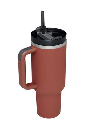 40 Oz Tumbler With Handle Straw Insulated, Stainless Steel Spill Proof Vacuum Coffee Cup Tumbler With Lid Tapered Mug Gifts For Valentine Lover Suitable For Car Gym Office Travel