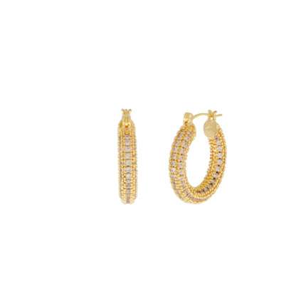 Joy Waterproof Clear Mini CZ Hoop Earring 18K Gold Plating