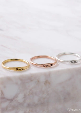 Tiny Name Ring - Minimalist Ring - delicate ring