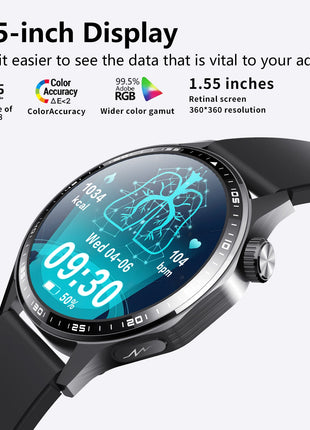 Advanced Health and Fitness Smartwatch with Tools to Manage Stress and Sleep, ECG App, SpO2, 24/7 Heart Rate