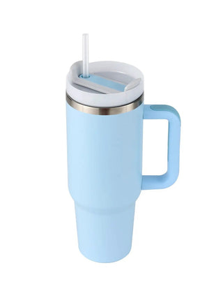 40 Oz Tumbler With Handle Straw Insulated, Stainless Steel Spill Proof Vacuum Coffee Cup Tumbler With Lid Tapered Mug Gifts For Valentine Lover Suitable For Car Gym Office Travel