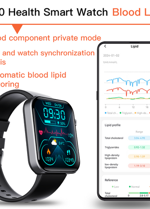 ECG smart watch with blood pressure monitor body temperature heart rate blood oxygen
