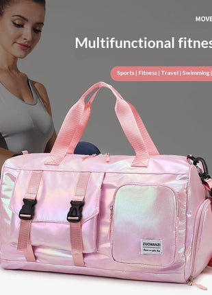 Colorful Pearlescent Yoga Fitness Bag With Dry-wet Separation