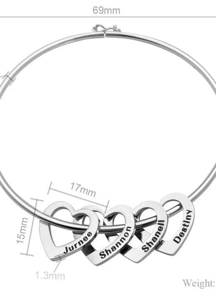 Love Bracelet Peach Heart Name Lettering Titanium Steel Bracelet