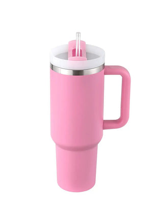 40 Oz Tumbler With Handle Straw Insulated, Stainless Steel Spill Proof Vacuum Coffee Cup Tumbler With Lid Tapered Mug Gifts For Valentine Lover Suitable For Car Gym Office Travel