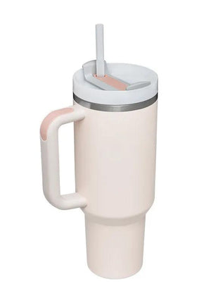 40 Oz Tumbler With Handle Straw Insulated, Stainless Steel Spill Proof Vacuum Coffee Cup Tumbler With Lid Tapered Mug Gifts For Valentine Lover Suitable For Car Gym Office Travel