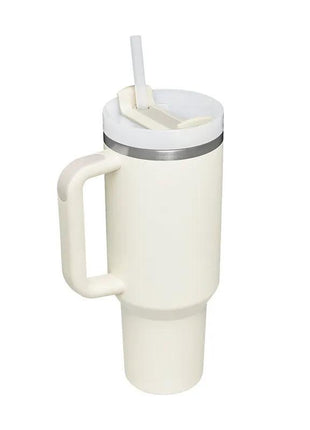 40 Oz Tumbler With Handle Straw Insulated, Stainless Steel Spill Proof Vacuum Coffee Cup Tumbler With Lid Tapered Mug Gifts For Valentine Lover Suitable For Car Gym Office Travel