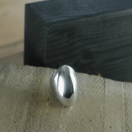 Courage Waterproof Chunky Oval Statement Ring Silver Plating