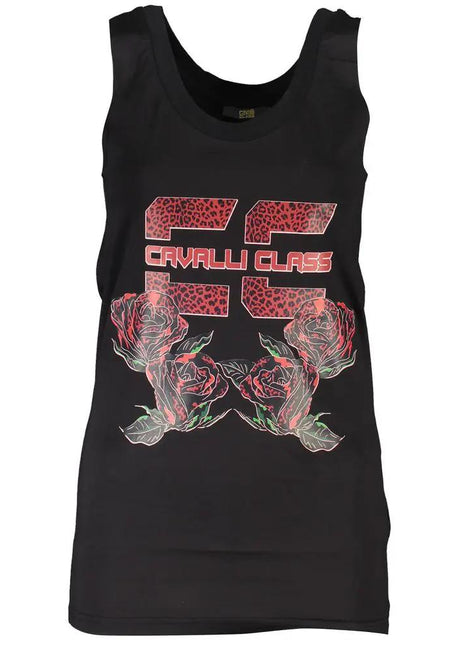 Cavalli Class Black Cotton Women Tank Top