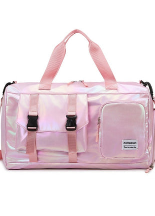 Colorful Pearlescent Yoga Fitness Bag With Dry-wet Separation