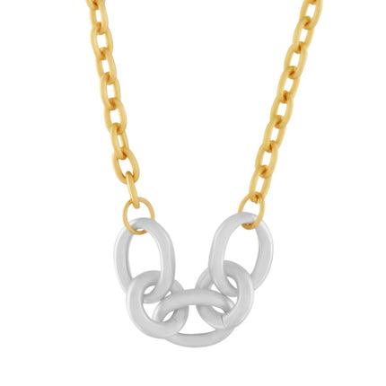 Tula IN:STORE Short 2 Tone Link Necklace Gold Plating