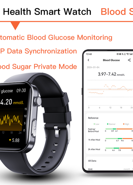 ECG smart watch with blood pressure monitor body temperature heart rate blood oxygen