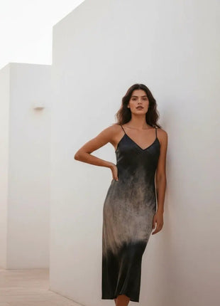 Andromeda Silk Dress in Dark Matter - xlchoice.com