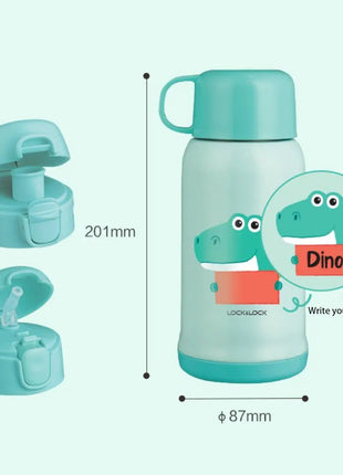 Animal Friends Kids 3 Lid 550ml Mint Insulated Water Bottle-2