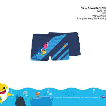 Baby shark baby bath boxer for little boys - dark blue - 98