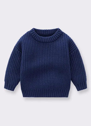 Baby Solid Color Handknit Design Quality Pullover Loose Sweater - xlchoice.com