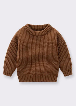 Baby Solid Color Handknit Design Quality Pullover Loose Sweater - xlchoice.com