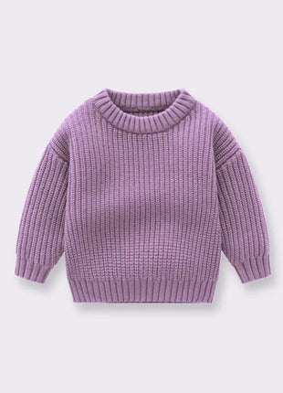 Baby Solid Color Handknit Design Quality Pullover Loose Sweater - xlchoice.com