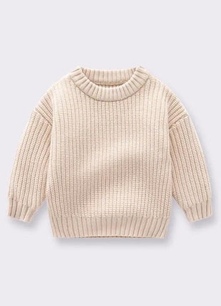 Baby Solid Color Handknit Design Quality Pullover Loose Sweater - xlchoice.com