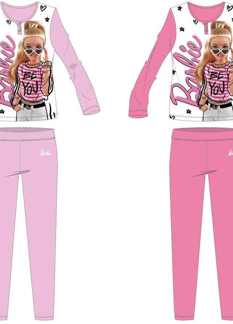 Barbie bomuldsjersey børnepyjamas - lys pink - 110 - xlchoice.com