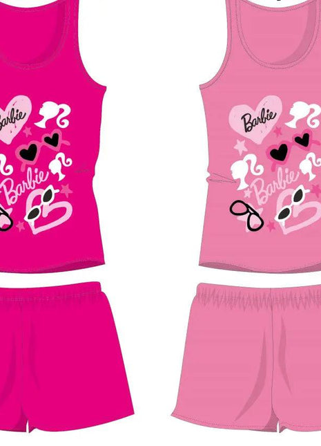 Barbie cotton summer ensemble - t-shirt and shorts set - pink - 98 - xlchoice.com